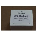 30 .300 Blackout 125 Gr Sierra HP-BT Match Ammo