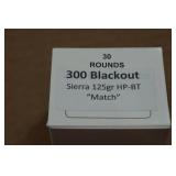 30 .300 Blackout 125 Gr Sierra HP-BT Match Ammo