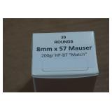 20 8mm x 57 Mauser 200 Gr HP-BT Match Ammo