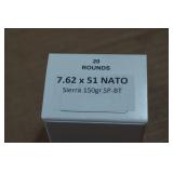 20 7.62 x 51 (.308 Win) 150 Gr Sierra SP BT Ammo