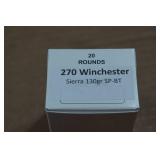 20 .270 Win 130 Gr Sierra SP BT Ammo