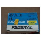 18 Federal Game Load 20 Gauge 2-3/4" 8 Shot Shotshells