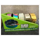 5 Plated Glass Ash Trays