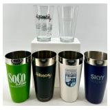 Liquor Brand Tumblers & Glass Set - SoCo & Lime, Tuaca, Finlandia, Skyy - 3 sets of each - NIB