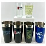 Branded Stainless Steel Tumblers & Glasses- 3 sets of each - NIB