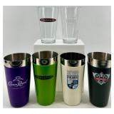 Logo Tumblers - Crown Royal & De Kuyper & Finlandia & Smirnoff - 3 sets of each - NIB