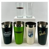 Logo Shakers and Highball Glasses - 3 sets of each - NIB