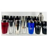 Branded Stainless Steel Tumblers & Cocktail Shaker - Assorted Liquor Logos- 15 Total - New
