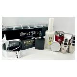 Barware Lot - Cuervo Silver condiments container, Hennessy Napkin holder, SoCo Lime Bottle, Don Julio Tin, and Shaker Set - New