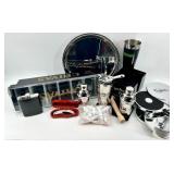 Barware & Accessories Lot - Tray, Shakers, Tin & Boxed Items- 2 of each - New