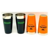 Barware Lot: Co-Rect Deluxe Stainless Steel 3-Piece Cocktail Shaker & Branded Hip Flasks and Other Bar Items