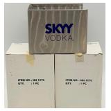 Barware & Liquor Display Set - Stoli Stand, SKYY Tin, Malibu Tray, Hip Flask and more