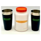 Barware & Liquor Display Set - Stoli Stand, SKYY Tin, Malibu Tray, Hip Flask and more