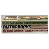 Barware Lot - Skyy Vodka Canister & On The Rocks Condiment Holder and other great bar items!!