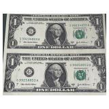 2003 A Uncut Sheet $1 Dollar Federal Reserve Notes