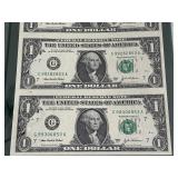 2003 A Uncut Sheet $1 Dollar Federal Reserve Notes