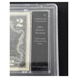 Uncirculated Yellowstone National Park $2 Dollar Note