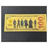 24K Gold Foil $100 Dollar Note Batman/Joker