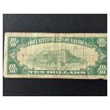 1928 Green Seal $10 Dollar Federal Reserve Note
