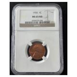 1955 Lincoln Cent NGC MS65 Red