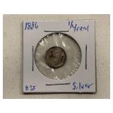1886 Silver 1/4 Real
