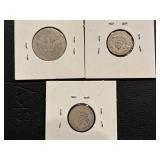 Barber Silver Quarter and Dimes