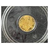 1/200th Ounce .999 Fine Gold Round