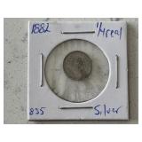 1882 Silver 1/4 Real