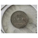 1882 Silver 1/4 Real