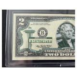 2003 A Green Seal $2 Dollar WashingtonFederal Reserve Note