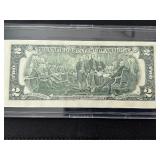 2003 A Green Seal $2 Dollar WashingtonFederal Reserve Note