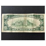 1950 B Green Seal $10 Dollar Federal Reserve Note