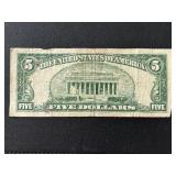 1953 A Blue Seal $5 Dollar Silver Certificate