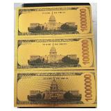 24K Gold Foil $1,000,000 Trump Notes