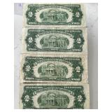 1953 Red Seal $2 Dollar Notes