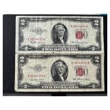 1953 Red Seal $2 Dollar Notes