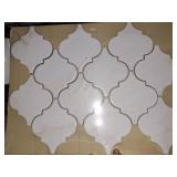 Whisper white arabesque mosaic tile