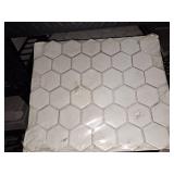 Matte white hexagon mosaic tile