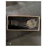 Ultra-Thin Watch - Black Dial, Mesh Band