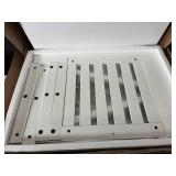 End Table - White Painted Wood with Slatted Lower Shelf