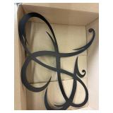 Decorative metal wall sculpture - script flourish scrollwork