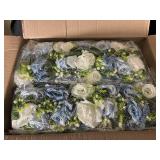 Artificial Blue & White Rose Bouquets - Floral Bundles