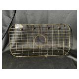 Gold-Tone Wire Grid Panel - Central Circular Cutout