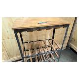 Metal and wood wine rack