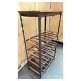 Metal and wood wine rack