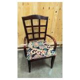 Vintage wood table with metal legs and casters, and 4 solid wood chairs