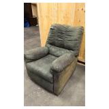 Green microfiber recliner
