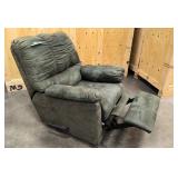 Green microfiber recliner
