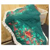 The Xmas tote = tree skirt, misc dcor, xmas tins, xmas candle holders