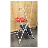 Two step folding ladder